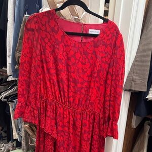 Red Patterned Gibson Latimer Dress